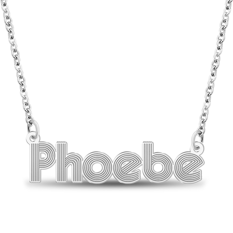 Main Image 1 of Retro Name Necklace Sterling Silver 18"