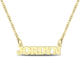 Block Name Necklace 10K Yellow Gold 18"