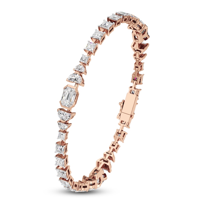 Main Image 2 of J'Lure Imperial-Emerald Step-Cut & Multi-Shape Lab-Grown Diamond Bracelet 8-7/8 ct tw 14K Rose Gold 7"