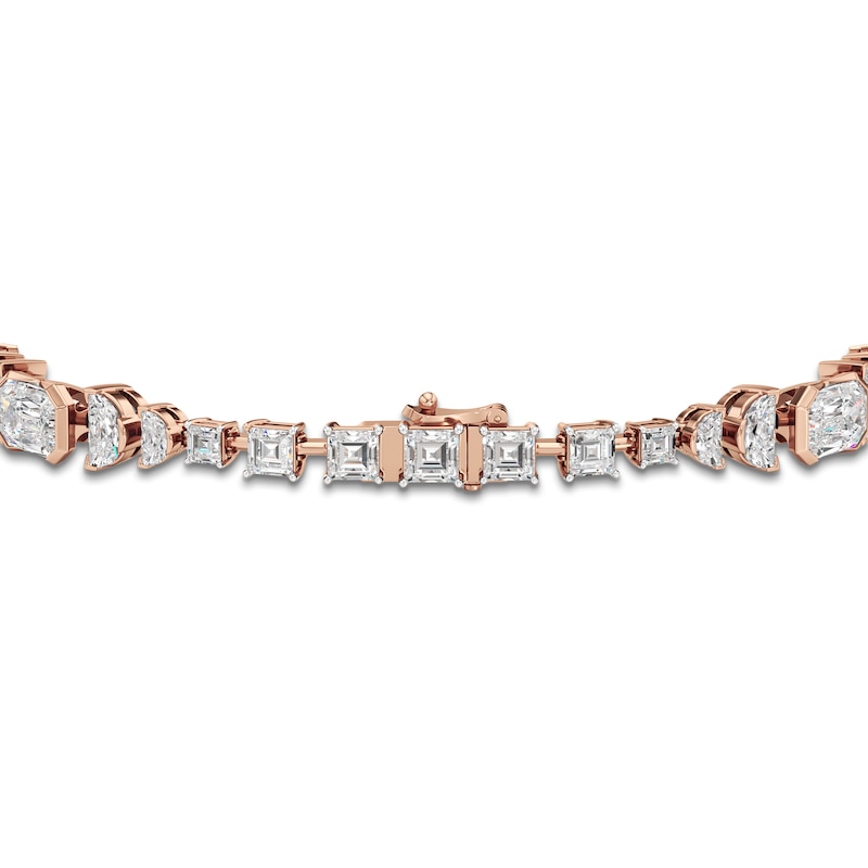 Main Image 3 of J'Lure Imperial-Emerald Step-Cut & Multi-Shape Lab-Grown Diamond Bracelet 8-7/8 ct tw 14K Rose Gold 7"