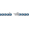 Thumbnail Image 3 of Oval-Cut Natural Swiss Blue Topaz Line Bracelet Sterling Silver 7.25"