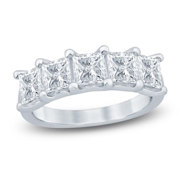 Princess-Cut Lab-Grown Diamond Five-Stone Anniversary Ring 3 ct tw 14K White Gold