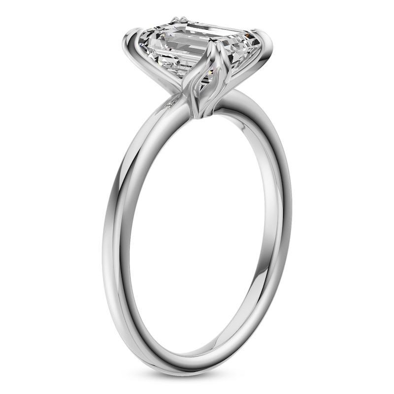 Main Image 2 of Certified Emerald-Cut Diamond Solitaire Engagement Ring 2 ct tw 14K White Gold (I1/I)