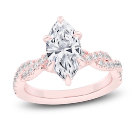 Marquise-Cut Lab-Grown Diamond Twist Shank Engagement Ring 2-1/3 ct tw 14K Rose Gold