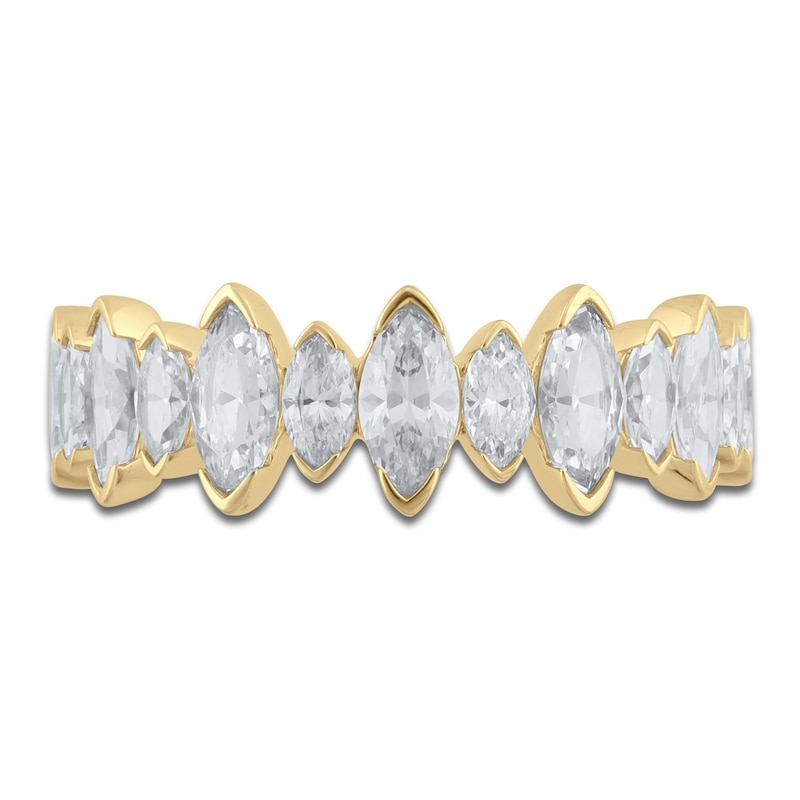 Main Image 3 of Marquise-Cut Lab-Grown Diamond Alternating Anniversary Ring 2 ct tw 14K Yellow Gold