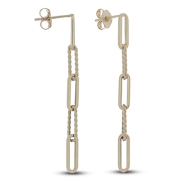 Italia D'Oro Paperclip Drop Earrings 14K Yellow Gold
