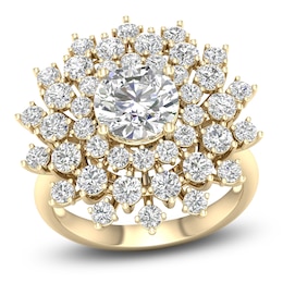 Lab-Grown Diamond Dahlia Flower Fashion Ring 4 ct tw 14K Yellow Gold