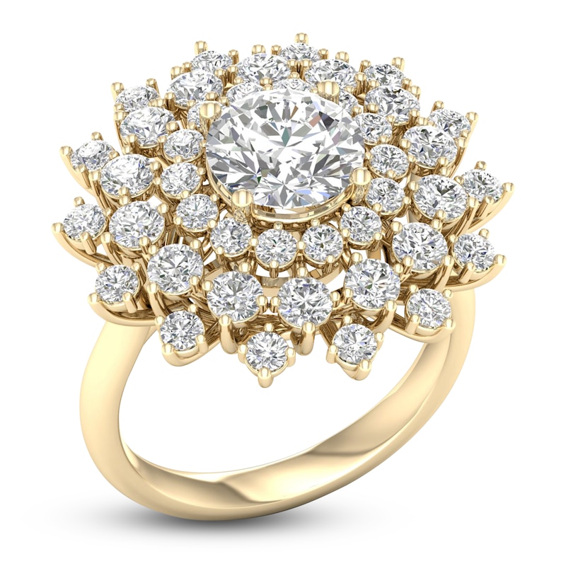 Main Image 2 of Lab-Grown Diamond Dahlia Flower Fashion Ring 4 ct tw 14K Yellow Gold
