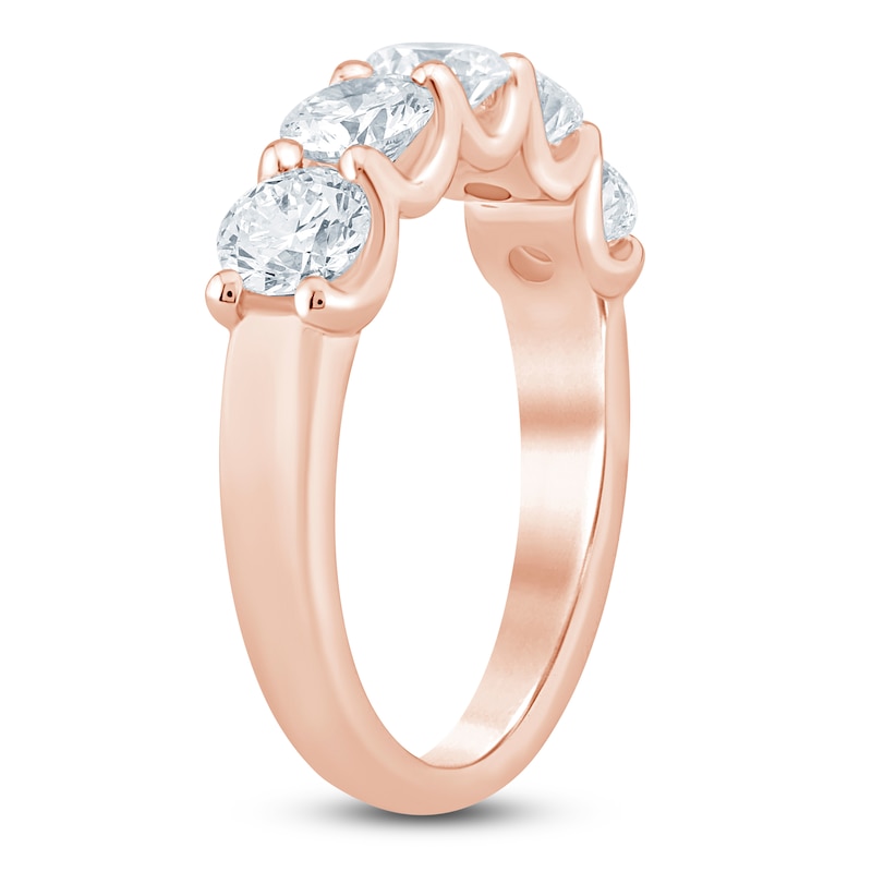 Main Image 2 of Lab-Grown Diamond Five-Stone Anniversary Ring 2 ct tw 14K Rose Gold