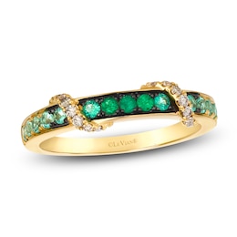 Le Vian Emerald Ombré Wrapped Ring 1/10 ct tw Diamonds 14K Honey Gold