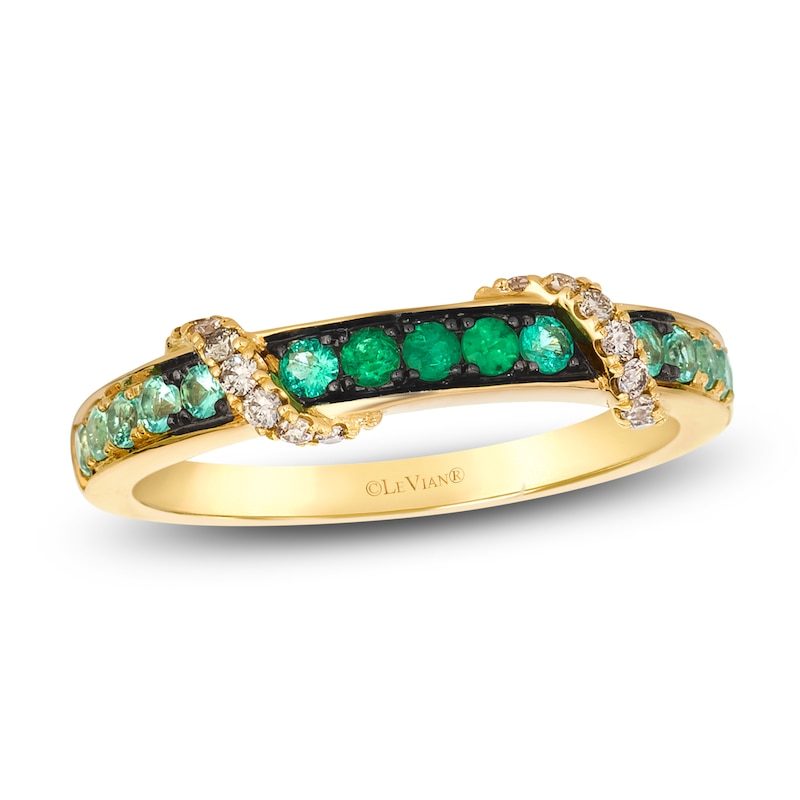 Main Image 1 of Le Vian Emerald Ombré Wrapped Ring 1/10 ct tw Diamonds 14K Honey Gold
