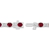 Thumbnail Image 3 of Oval-Cut Lab-Created Ruby & Round-Cut White Lab-Created Sapphire Bracelet Sterling Silver 7.25"