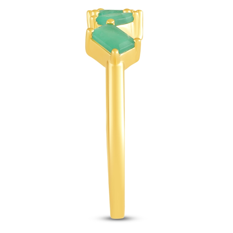Main Image 2 of Multi-Shape Natural Emerald Ring 10K Yellow Gold