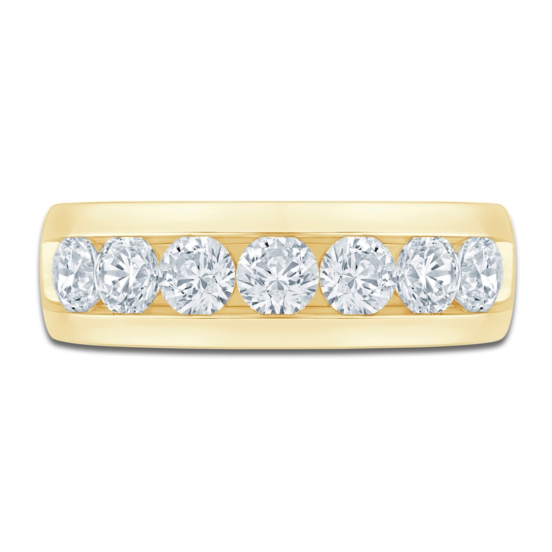 Main Image 3 of Men's Lab-Grown Diamond Seven-Stone Band 2 ct tw 14K Yellow Gold