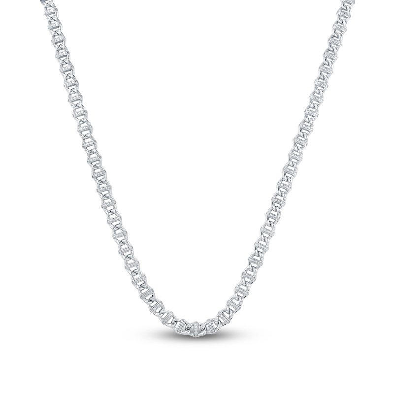 Main Image 1 of Men's Diamond Mariner Link Necklace 3/4 ct tw Sterling Silver 22"