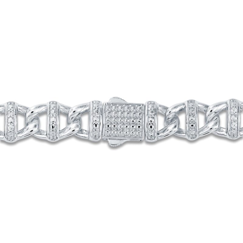 Main Image 2 of Men's Diamond Mariner Link Necklace 3/4 ct tw Sterling Silver 22"