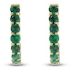 Thumbnail Image 1 of Natural Emerald Hoop Earrings 14K Yellow Gold