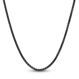 Wheat Chain Necklace 3mm Black Ion-Plated Stainless Steel 20"