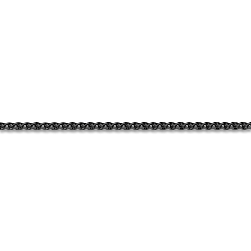 Main Image 2 of Wheat Chain Necklace 3mm Black Ion-Plated Stainless Steel 20"