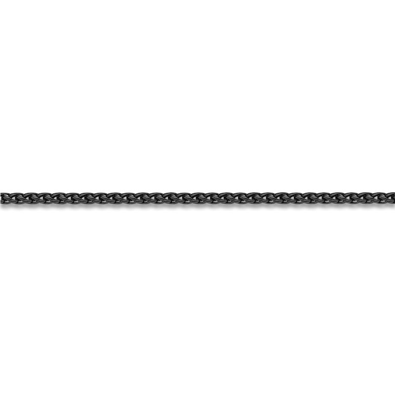 Main Image 2 of Wheat Chain Necklace 3mm Black Ion-Plated Stainless Steel 24"