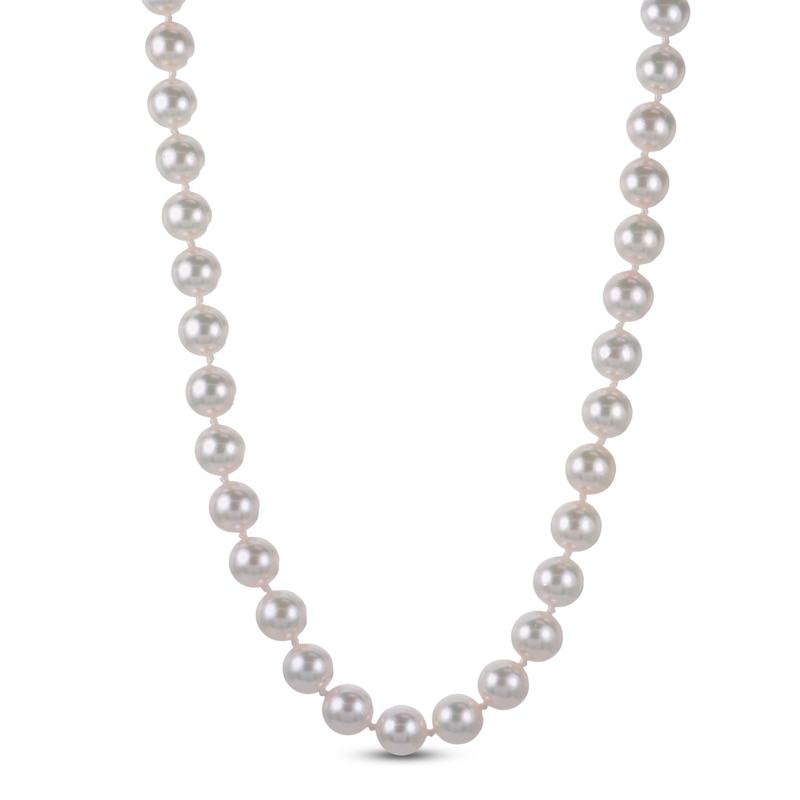 Main Image 2 of Akoya Cultured Pearl Necklace 14K Yellow Gold 5.5-6mm 20"