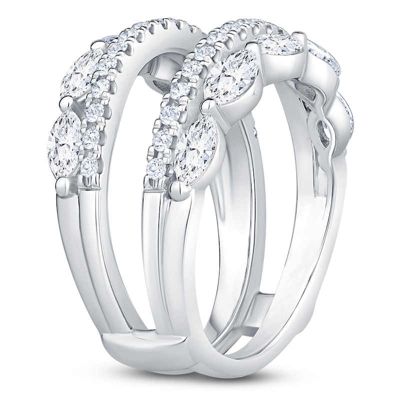 Main Image 2 of Marquise-Cut & Round Lab-Grown Diamond Enhancer Ring 1-1/2 ct tw 14K White Gold