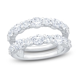 Oval & Round-Cut Lab-Grown Diamond Enhancer Ring 2 ct tw 14K White Gold