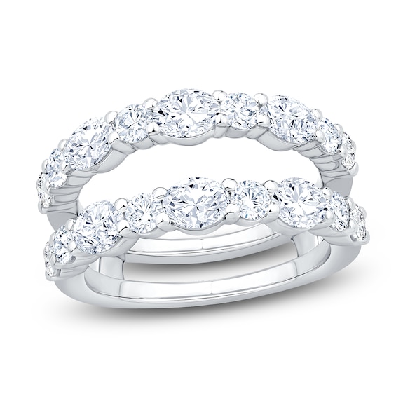 Oval & Round-Cut Lab-Grown Diamond Enhancer Ring 2 ct tw 14K White Gold