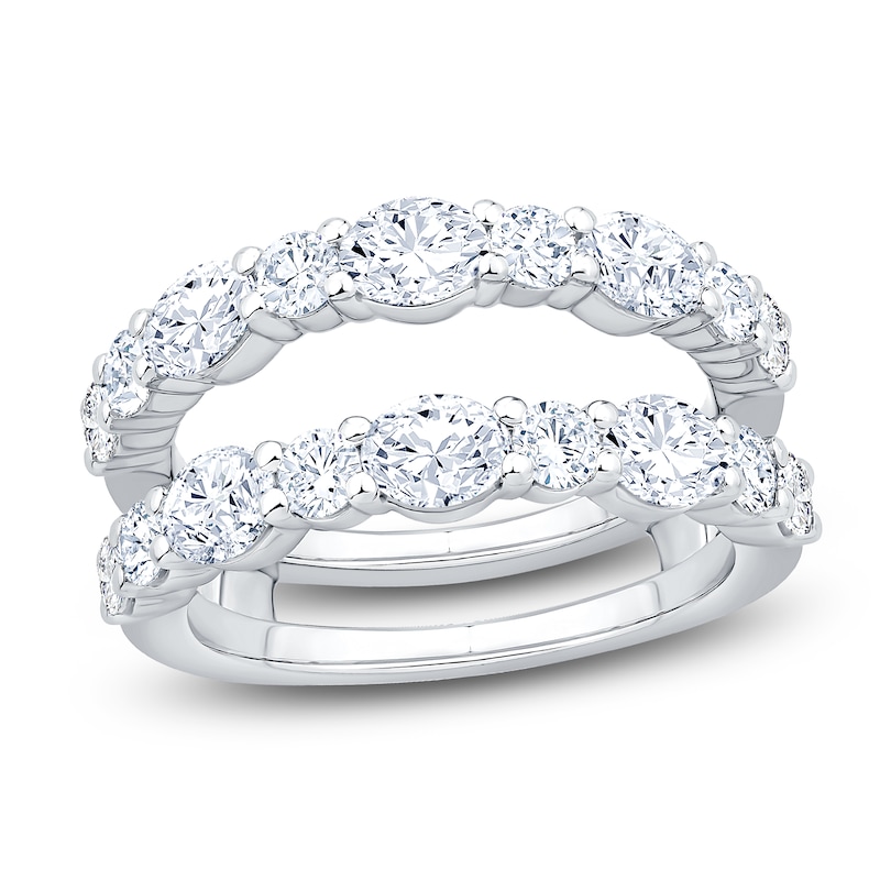 Main Image 1 of Oval & Round-Cut Lab-Grown Diamond Enhancer Ring 2 ct tw 14K White Gold