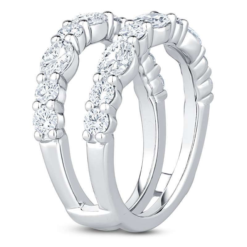 Main Image 2 of Oval & Round-Cut Lab-Grown Diamond Enhancer Ring 2 ct tw 14K White Gold