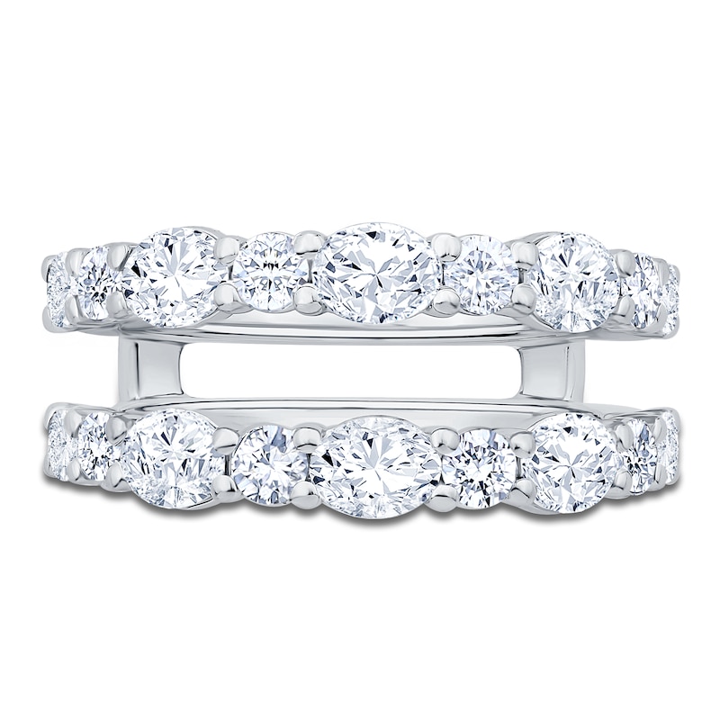 Main Image 3 of Oval & Round-Cut Lab-Grown Diamond Enhancer Ring 2 ct tw 14K White Gold