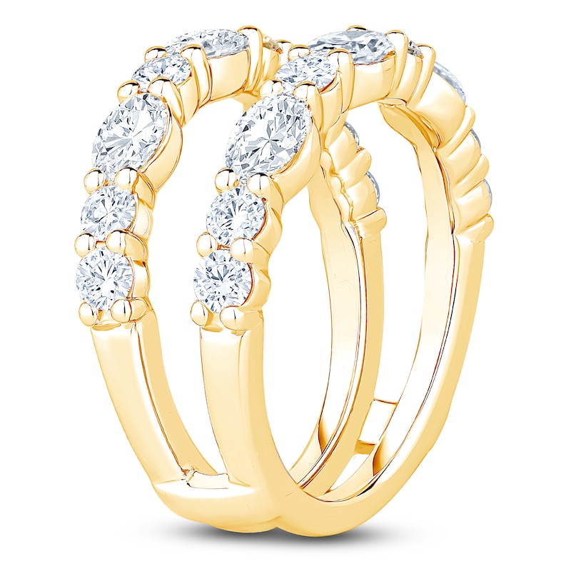 Main Image 2 of Oval & Round-Cut Lab-Grown Diamond Enhancer Ring 2 ct tw 14K Yellow Gold