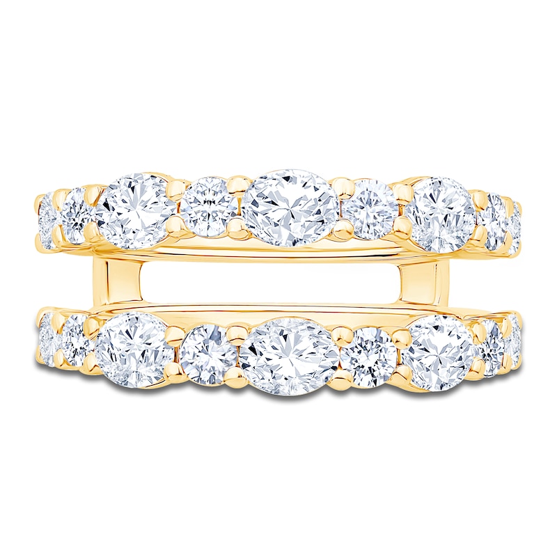 Main Image 3 of Oval & Round-Cut Lab-Grown Diamond Enhancer Ring 2 ct tw 14K Yellow Gold