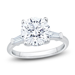 Round-Cut Lab-Grown Diamond Engagement Ring 3-1/3 ct tw 14K White Gold