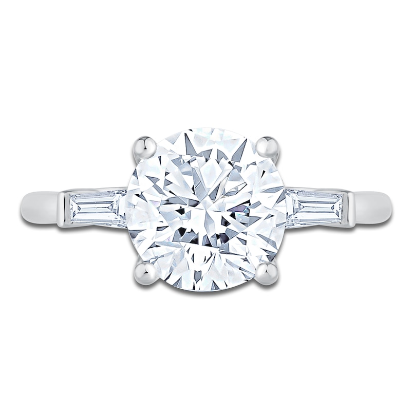 Main Image 3 of Round-Cut Lab-Grown Diamond Engagement Ring 3-1/3 ct tw 14K White Gold