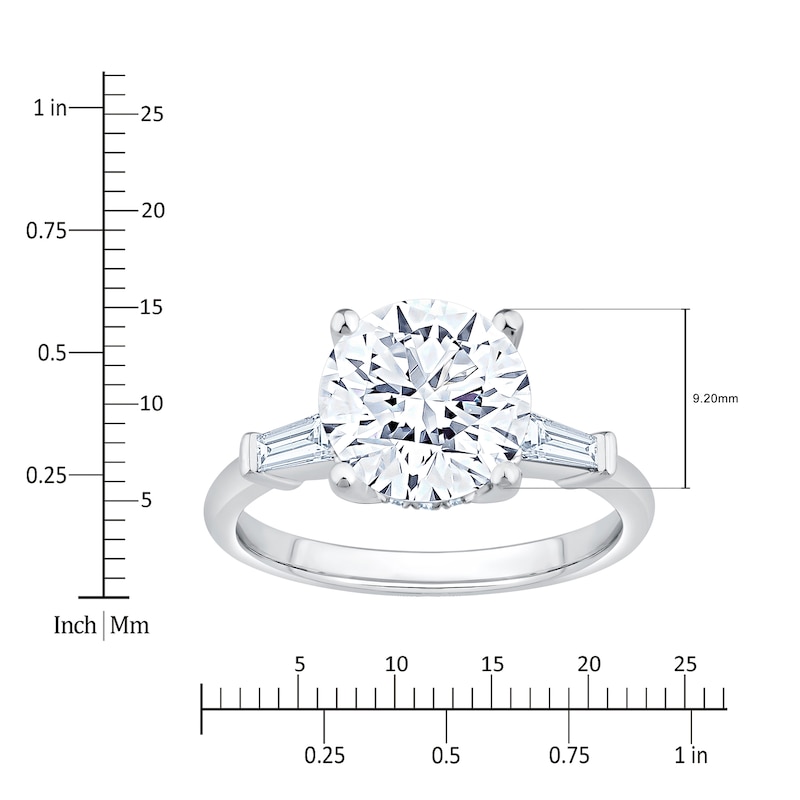 Main Image 4 of Round-Cut Lab-Grown Diamond Engagement Ring 3-1/3 ct tw 14K White Gold