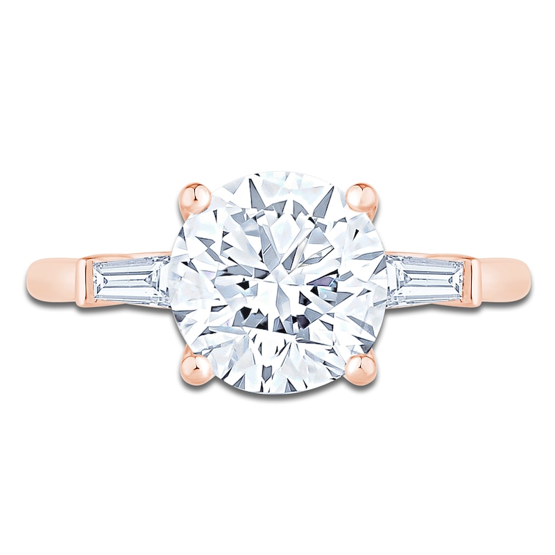 Main Image 3 of Round-Cut Lab-Grown Diamond Engagement Ring 3-1/3 ct tw 14K Rose Gold