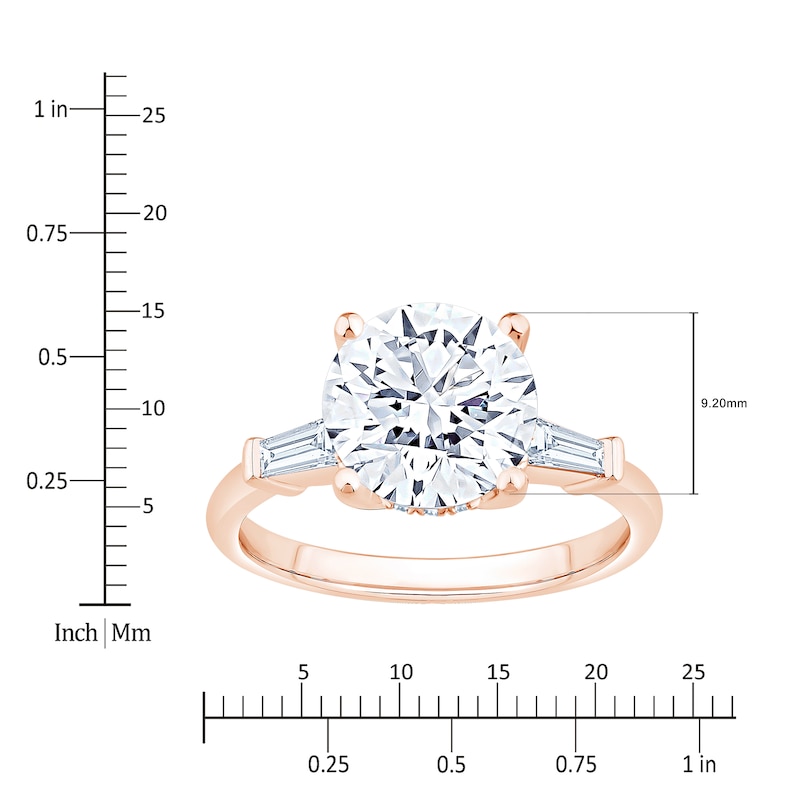 Main Image 4 of Round-Cut Lab-Grown Diamond Engagement Ring 3-1/3 ct tw 14K Rose Gold