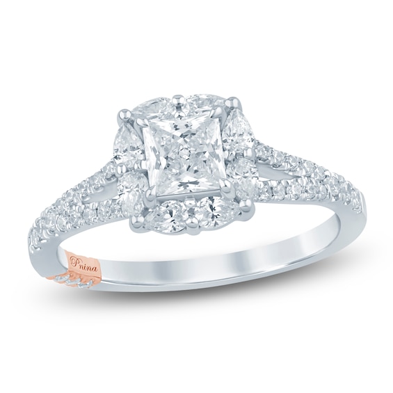 Pnina Tornai Princess-Cut Diamond Halo Engagement Ring 7/8 ct tw 14K White Gold
