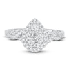 Thumbnail Image 3 of Diamond Halo Engagement Ring 3/8 ct tw Pear/Round 14K White Gold