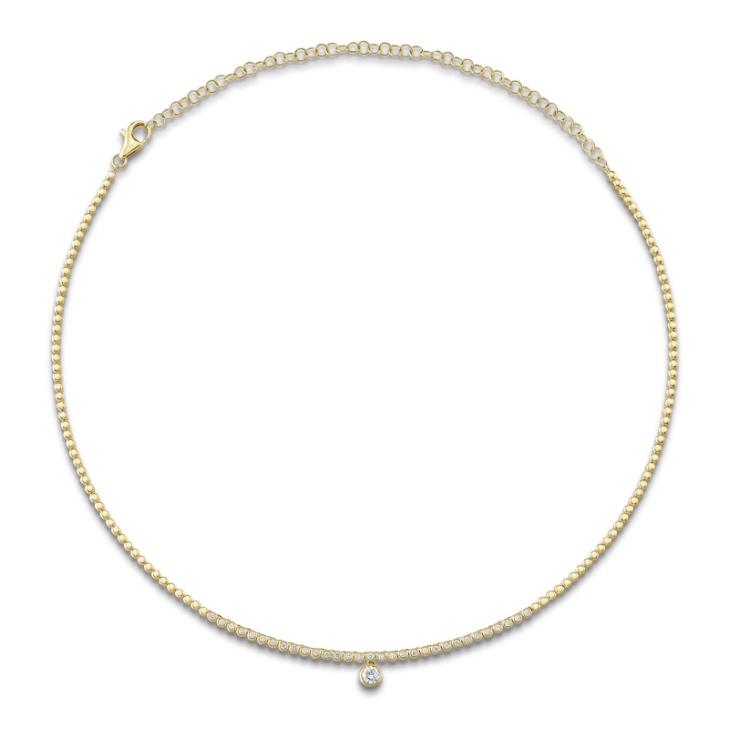 Main Image 1 of Shy Creation Diamond Bezel-Set Necklace 5/8 ct tw 14K Yellow Gold 18" SC55024503V2