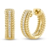 Thumbnail Image 2 of Shy Creation Diamond Rope Twist Hoop Earrings 1/20 ct tw 14K Yellow Gold SC55024717