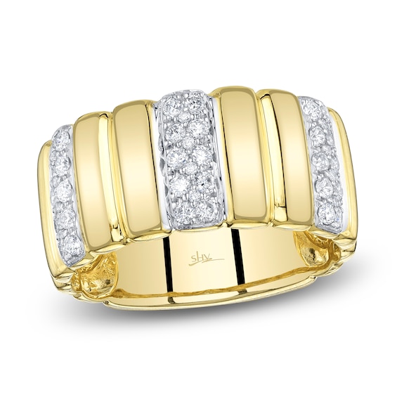 Shy Creation Diamond Segment Ring 1/3 ct tw 14K Yellow Gold SC22009228RD