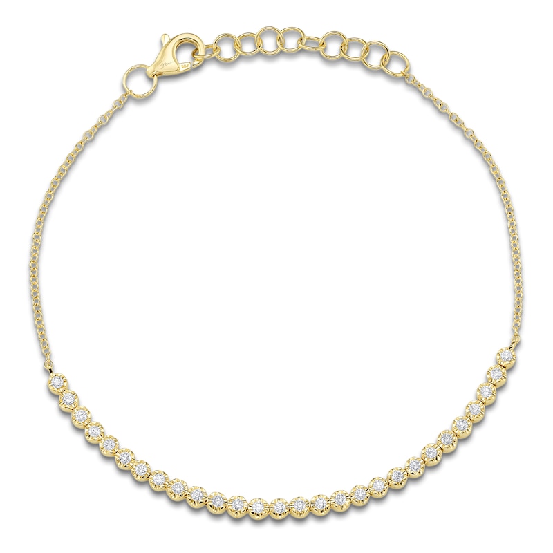 Main Image 1 of Shy Creation Diamond Line & Chain Bracelet 1/3 ct tw 14K Yellow Gold 7" SC55020395BC