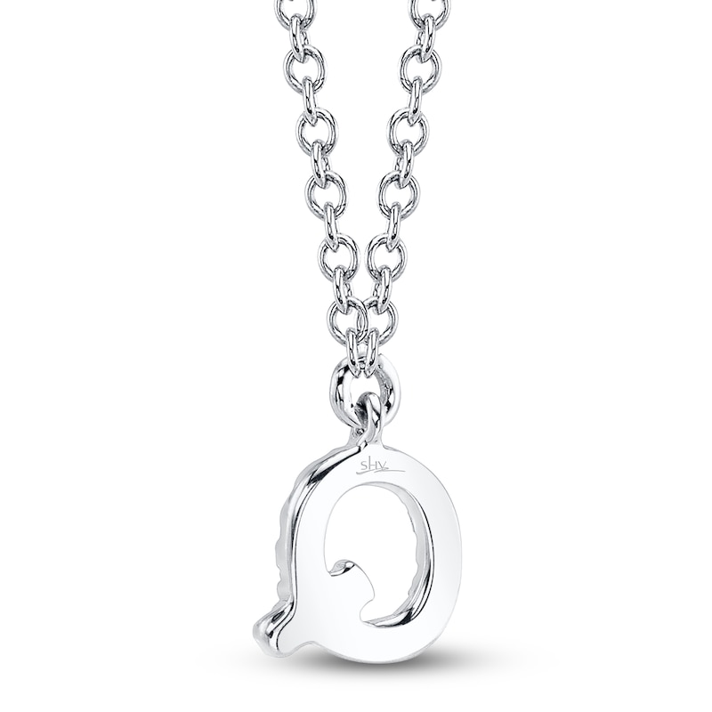Main Image 3 of Shy Creation Diamond Accent Initial "Q" Necklace 14K White Gold 18" SC55007903-Q