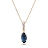 Thumbnail Image 1 of Marquise-Cut Natural London Blue Topaz & Diamond Necklace 1/20 ct tw 14K Yellow Gold 18"