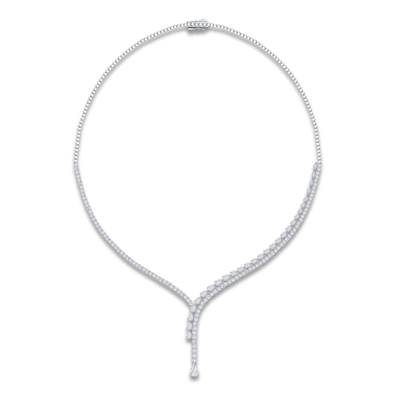 Jared Signature Pear, Marquise & Round-Cut Lab-Grown Diamond Y-Drop Necklace 7 ct tw 14K White Gold 18"