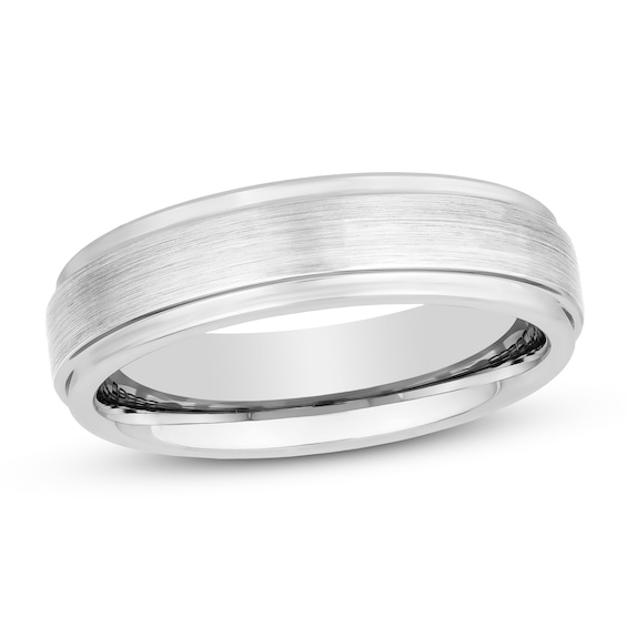 6mm Wedding Band White Tungsten Carbide