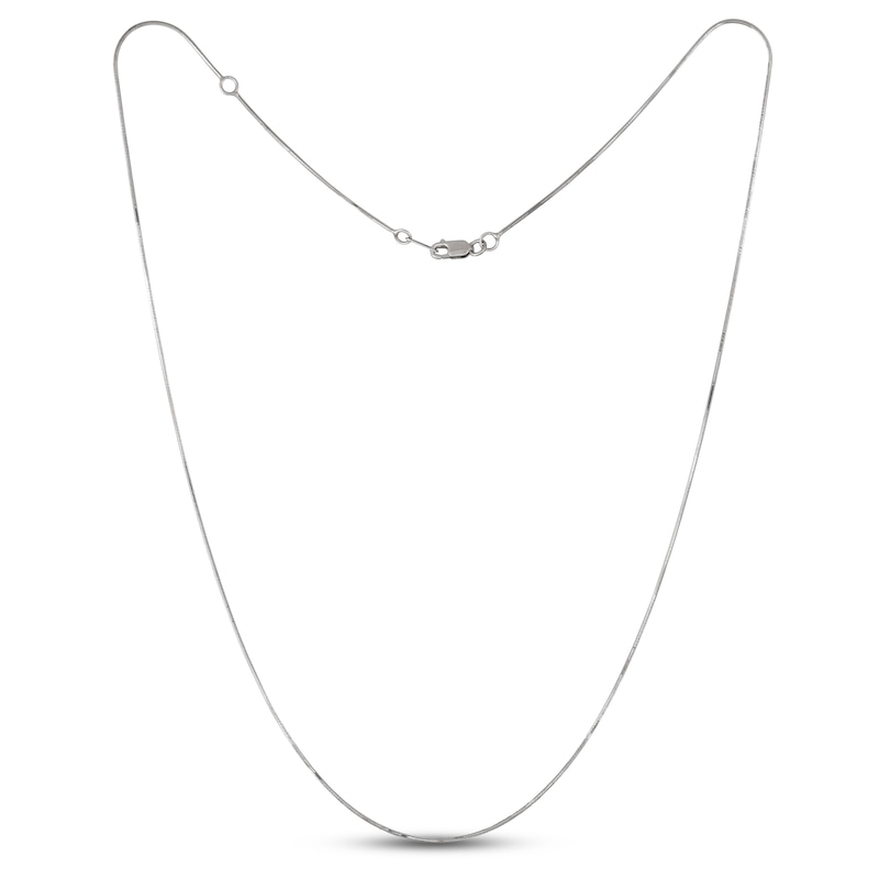 Main Image 1 of 0.8mm Diamond-Cut Snake Chain Necklace Solid 14K White Gold 20"