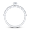 Thumbnail Image 3 of Diamond Bridal Set 3/4 ct tw Cushion/Baguette 14K White Gold